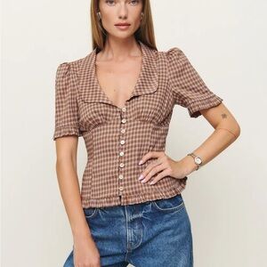 Reformation Olli Top in Audrie Check